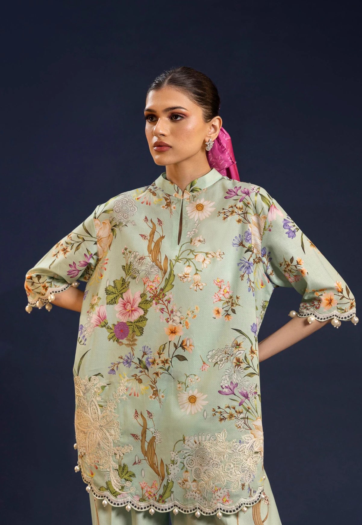 SANA SAFINAZ | STITCHED 2 PIECE FARSHI SHALWAR SUIT LAWN | H251-014B-2AC