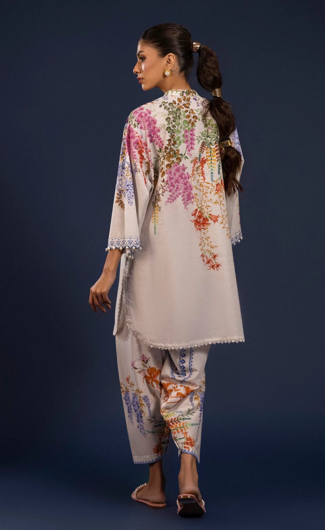 SANA SAFINAZ | STITCHED 2 PIECE FARSHI SHALWAR SUIT LAWN | H251-013A-2C