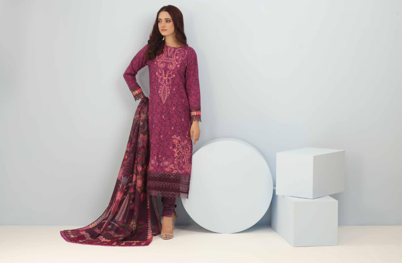 NISHAT LINEN |3PC PRINTED EMBROIDERED SUIT|42404398