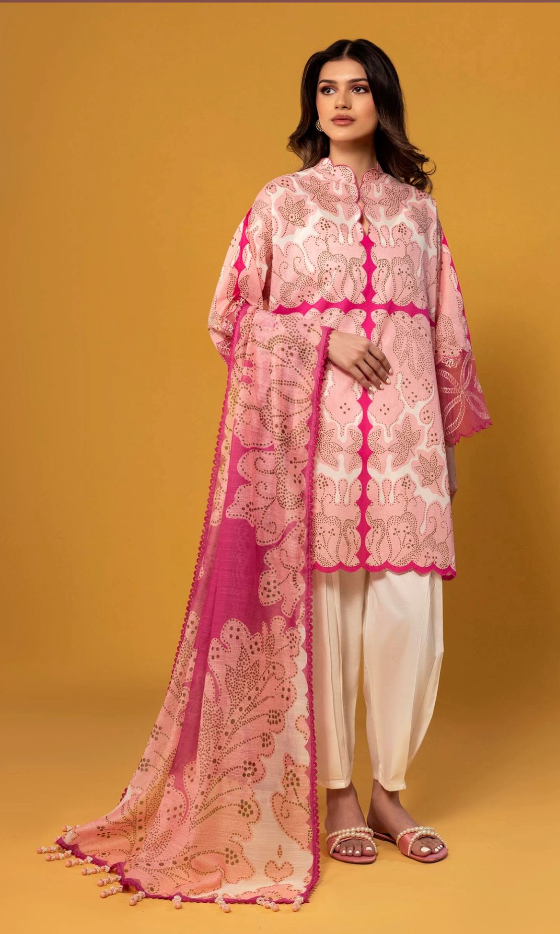 SANA SAFINAZ | STITCHED 3 PIECE FARSHI SHALWAR SUIT LAWN | H251-004-2DD