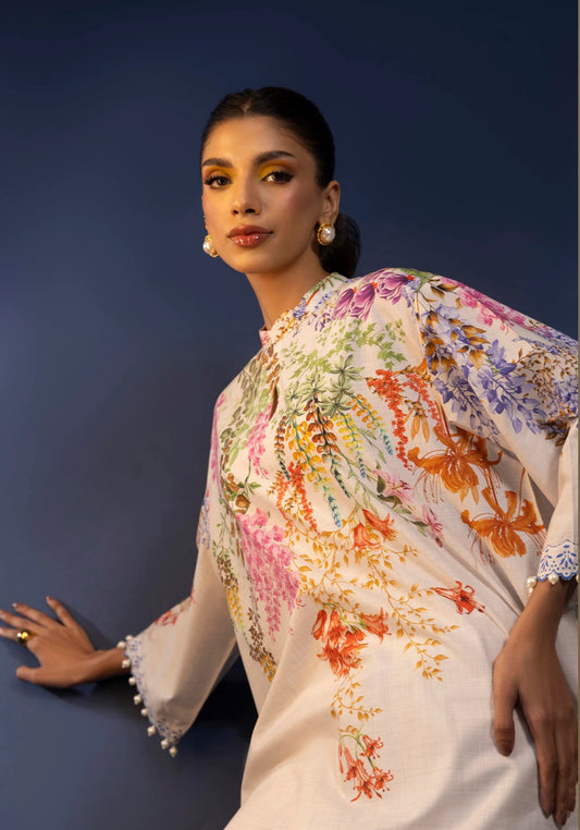 SANA SAFINAZ | STITCHED 2 PIECE FARSHI SHALWAR SUIT LAWN  | H251-013A-2C