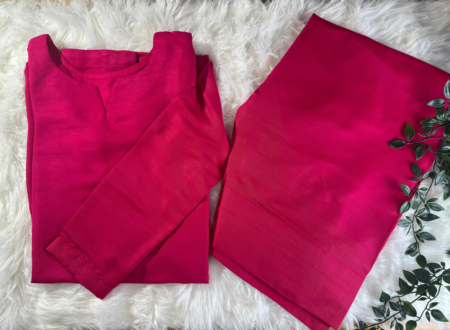 Farshi Shalwar Outfit in Winter Raw Silk Fuchsia