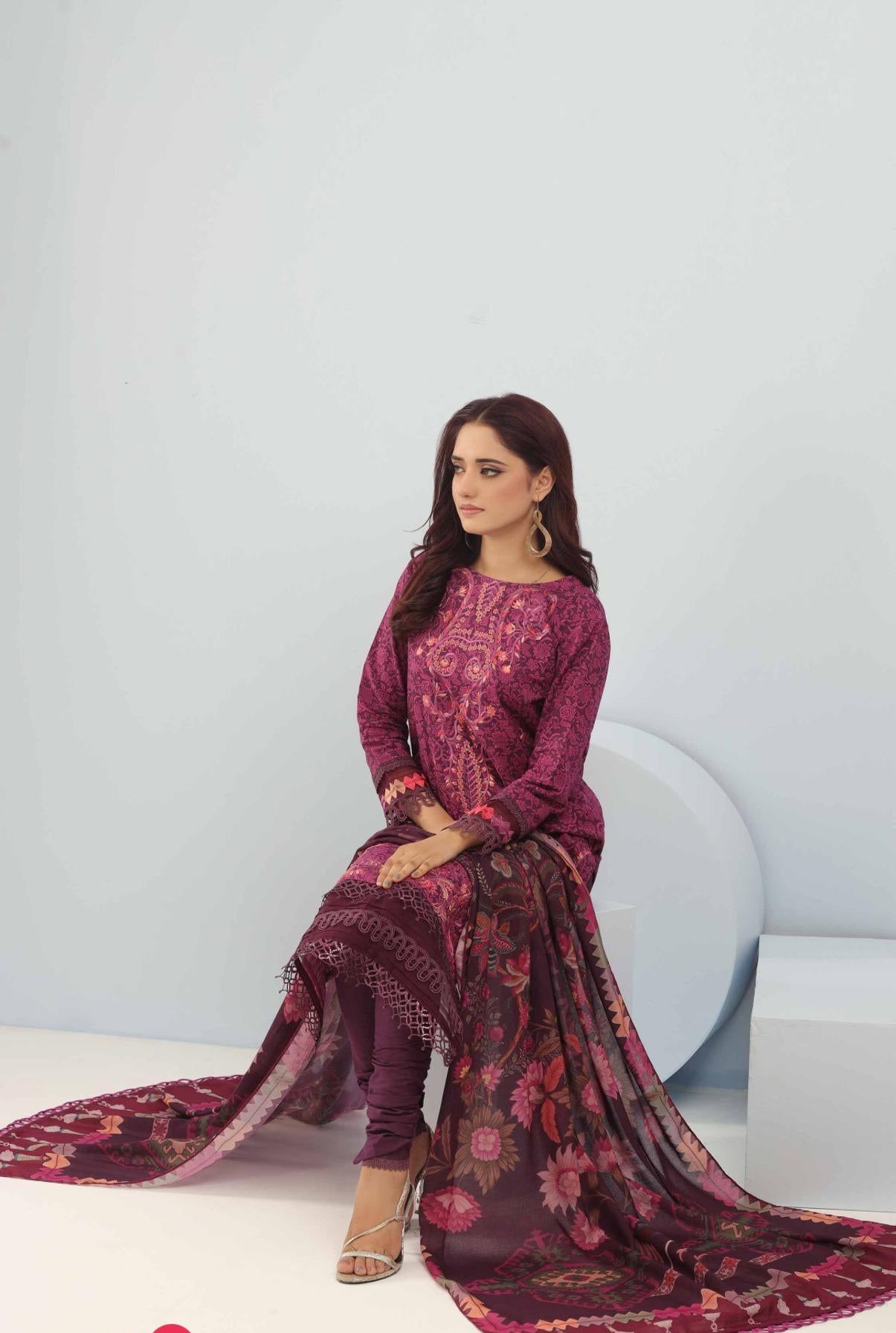 NISHAT LINEN |3PC PRINTED EMBROIDERED SUIT|42404398